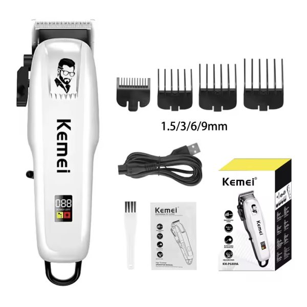 Kemei KM-PG809A KM-PG232 LCD USB Charging Hair Clipper Adjustable Professional Cutting Machine KM-3382 Shaver Trimmer For men
