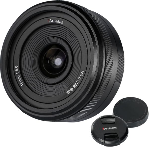 7artisans 18mm F5.6 Camera Lens for Sony E Mount,Full Frame 98.7° Large Viewing Angle Lightweight and Slim Lens for Portraiture,Scenery,Documentary Prime Mirrorless Camera Lens for Sony a1,zve,a6000