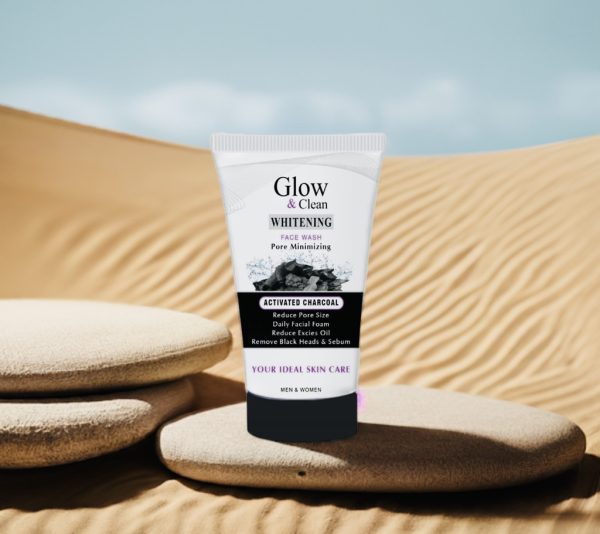 New Glow & Clean Whitening Face Wash with Activated Charcoal – Pore Minimizing, Blackhead & Oil Control For Men & Women