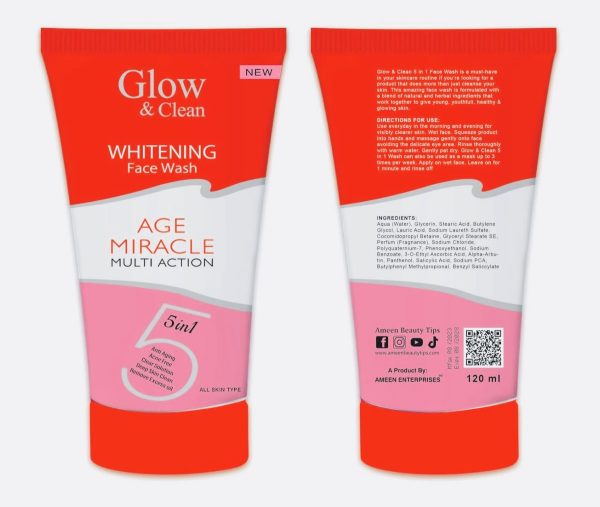 Glow & Clean Whitening Face Wash Age Miracle Deep Cleaning for Women & Men 100gm