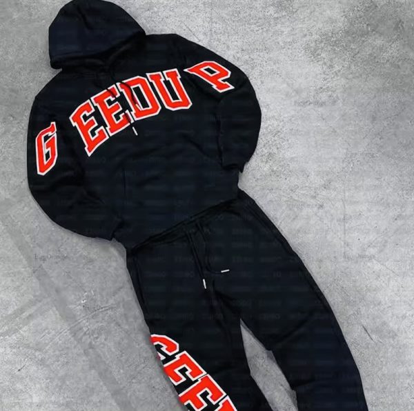 New hip-hop trendy streetwear suit men's two-piece set high street y2k casual tracksuits women goth harajuku retro letter hoodie