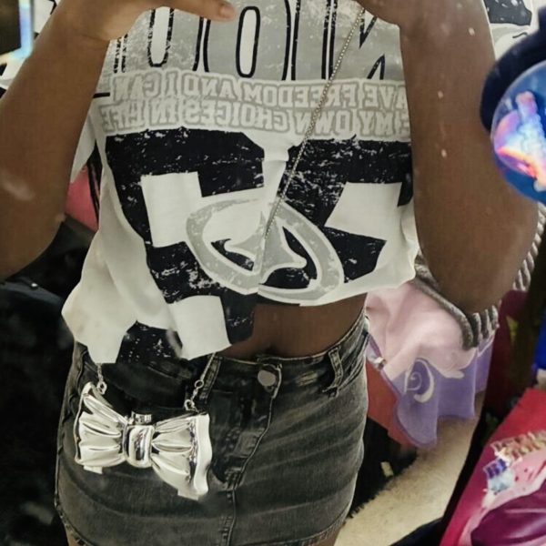 Silver bow belt with a touch of glamour #accessorize