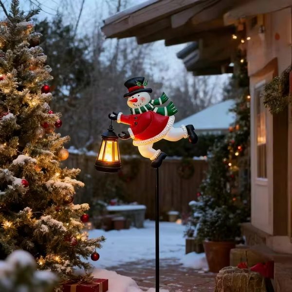 1/2 pcs Solar Christmas Snowman Lanterns Warm White Outdoor Hanging LED Solar Lights for Garden Lawn Holiday Lighting Christmas Gifts